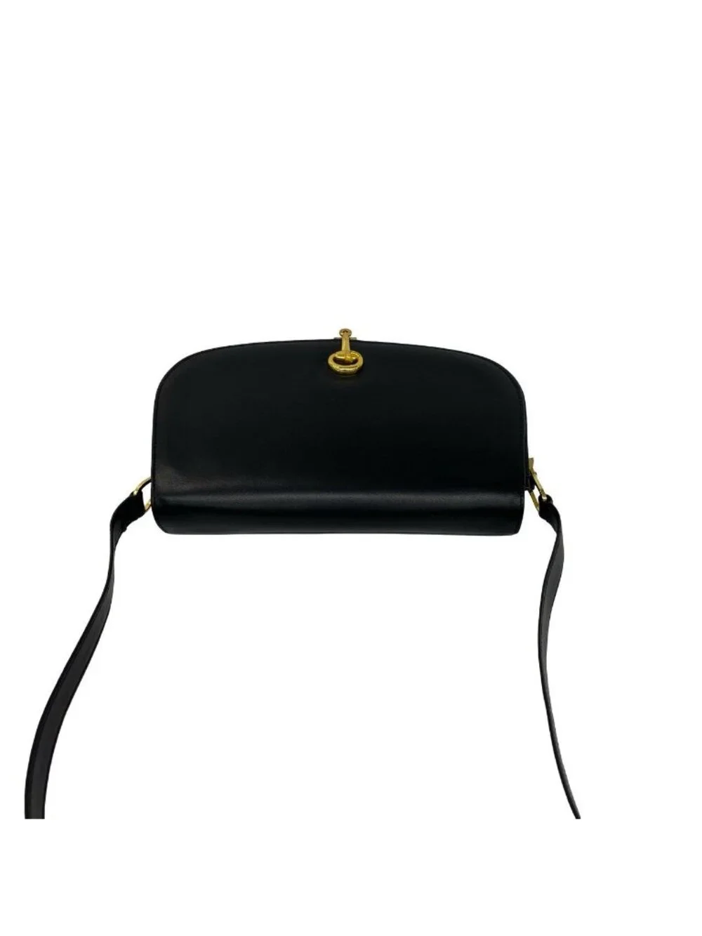 Gucci Vintage Horsebit Leather Shoulder Bag Pochette Black